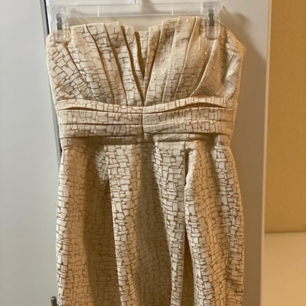 Manoukian Mini Dress - golden geometric
